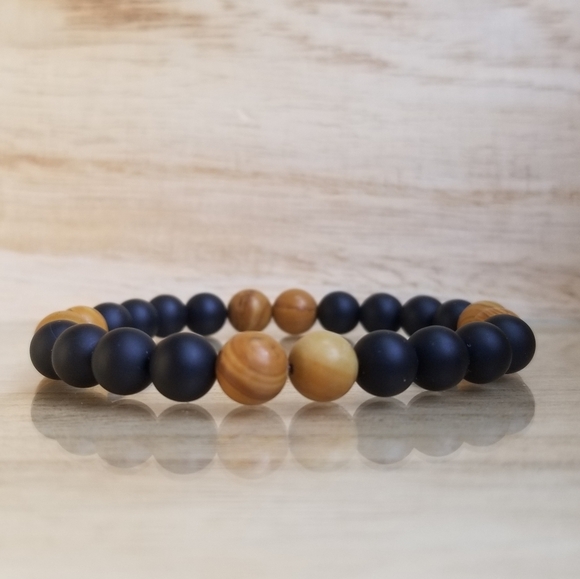 Tiger Skin Jasper Onyx Gemstone Stretch Br… - Picture 3 of 9